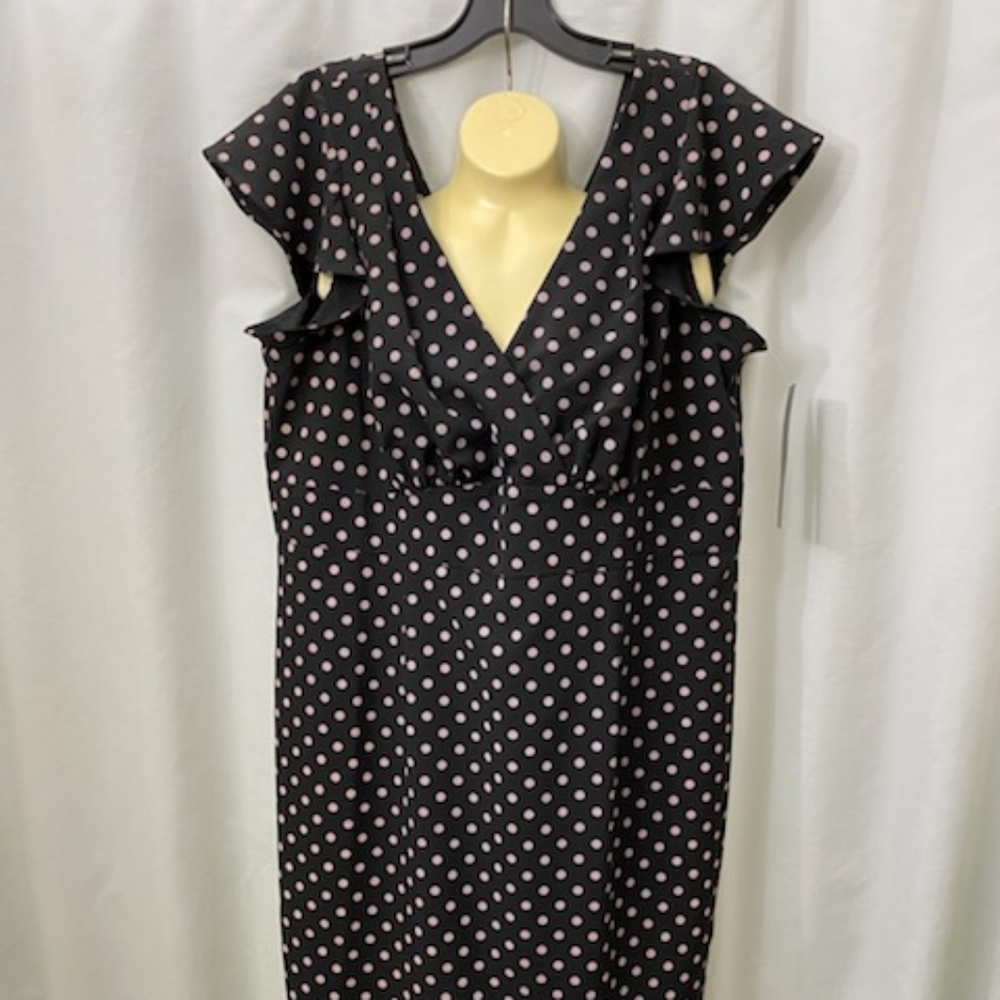 *NEW w/TAGS* Black W/ Light Pink Poka Dot Dress